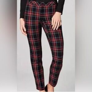 J. Jill Premium Bi Stretch Ankle Pants in Red Tartan Plaid | 18